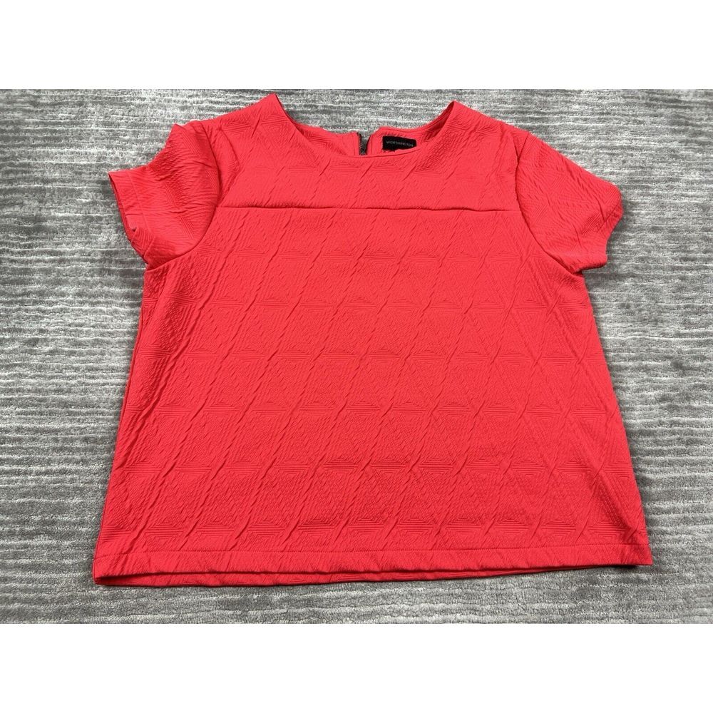 Worthington Red Textured Blouse